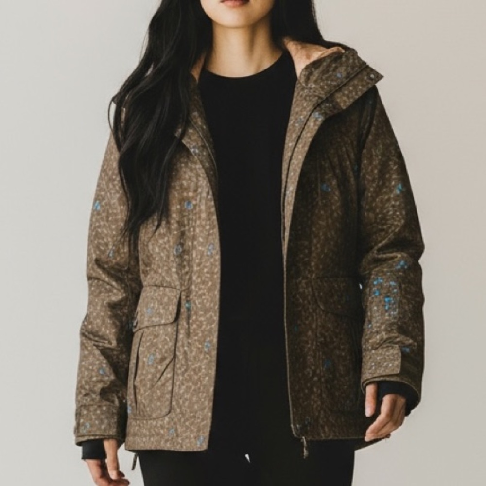 BONFIRE · GOLD SERIES BLUR OLIVE GREEN FLORAL SNOWBOARD JACKET - SMALL - Picture 2 of 5